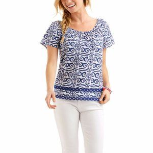 Vineyard Vines Blue Patterned Blouse Top XS